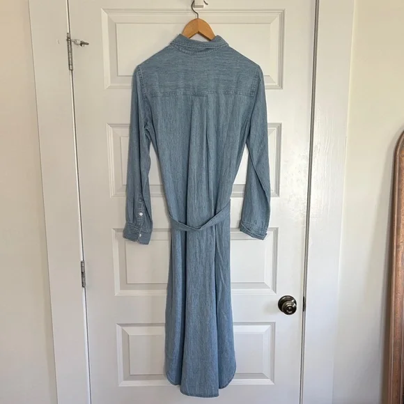 Faherty The Tried and True MIDI Shirt Dress. Blue Tide Wash. XXS - Picture 7 of 7